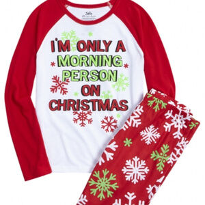 Justice Girls Morning Person on Christmas 2pc Long Pajamas 8 or 10